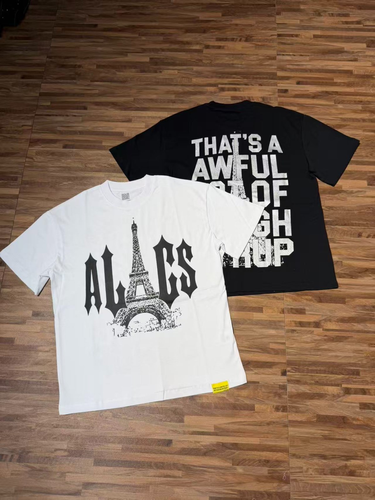 S-M-L-XL THAT'S A AWFUL LOT OF COUGH SYRUP T-shirt White & Black gallery