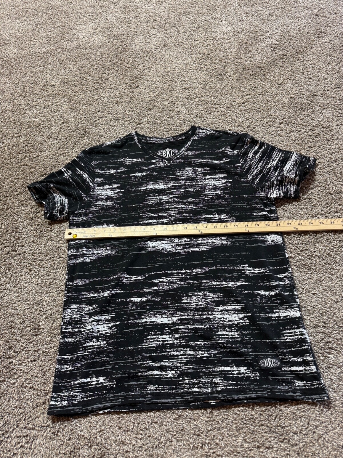 Brooklyn BKC Mens Shirt Size Large Slim Fit Poly Cotton Blend Stretch Flex Black gallery