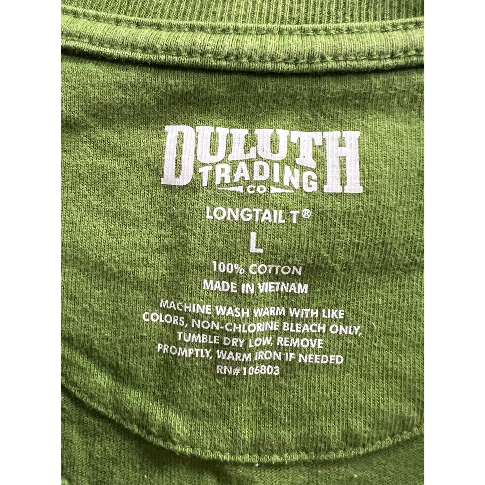 DULUTH TRADING CO. Longtail heavy lime green ombre tee sz L SEE DESCRIPTION gallery