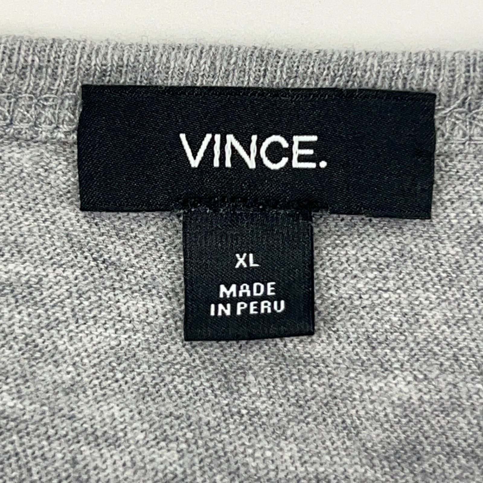 Vince Henley T Shirt Long Sleeve Cotton Heathered Gray Mens XL X-Large gallery