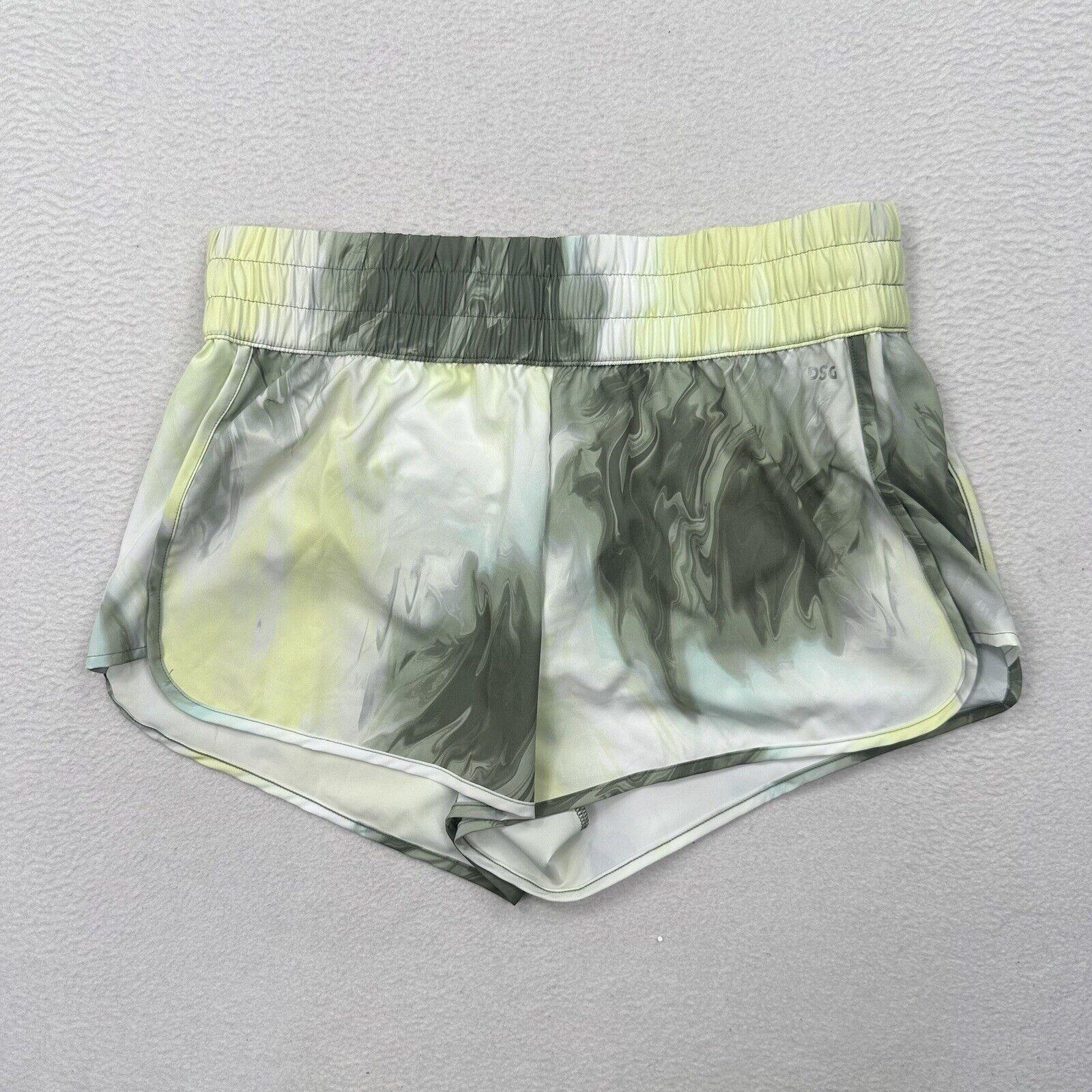 DSG Womens High Rise Stride Run Shorts Green Multi Wash Size L NWT gallery