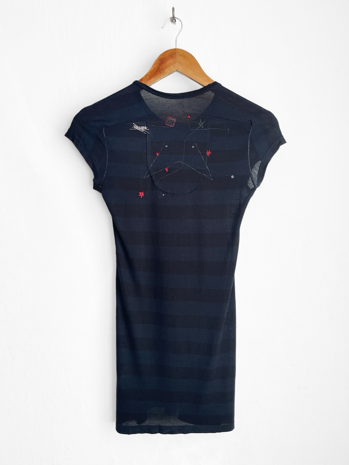 VTG Marithe Francois Girbaud Striped Longline Y2K T-shirt, Size I 40 gallery