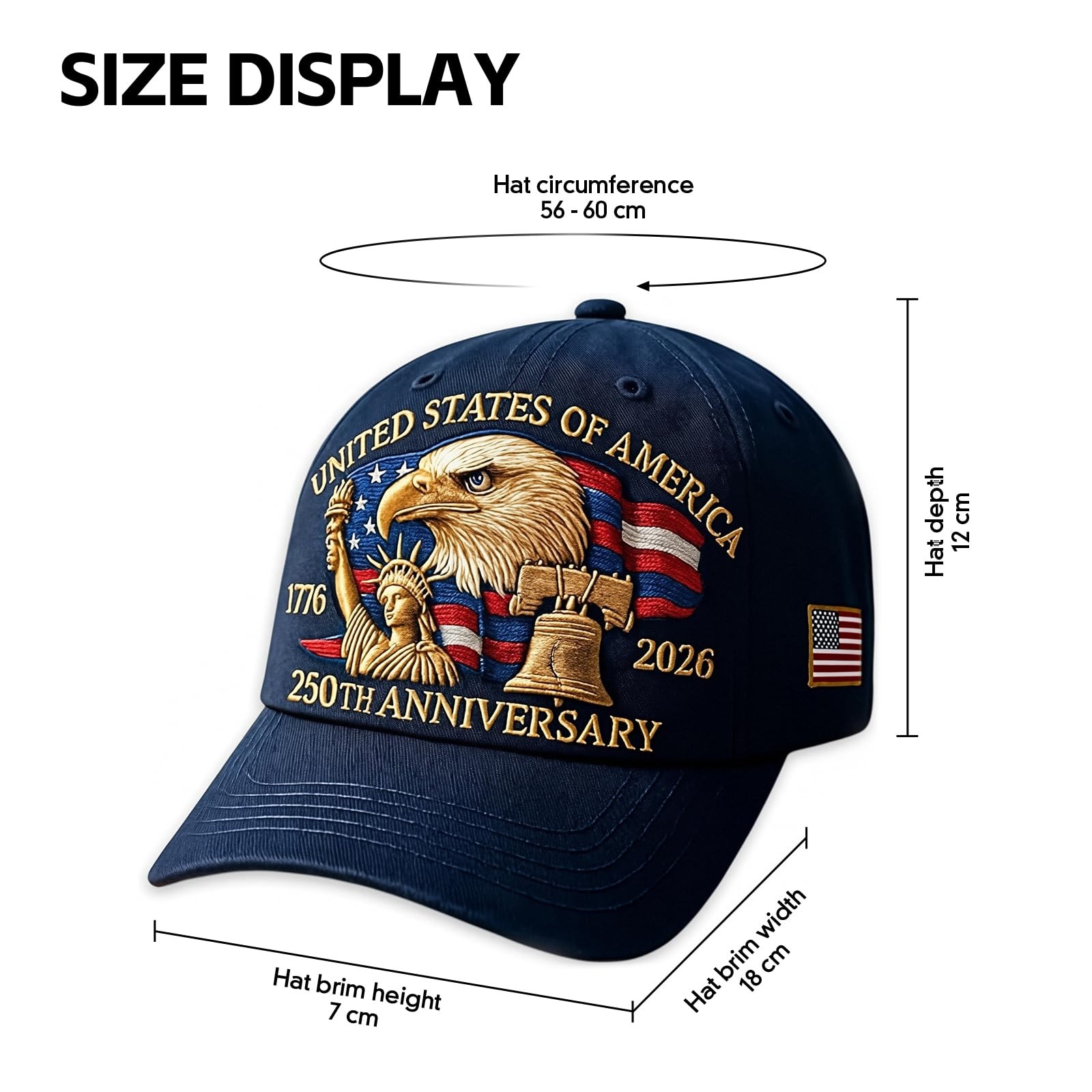 USA Hat United States 250th Anniversary Hat Adjustable Retro Cap gallery
