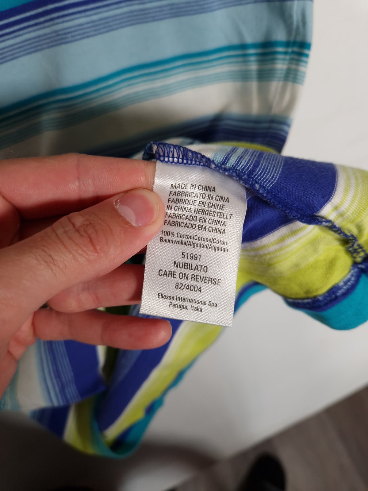 Ellesse T-Shirt Size Small Men's Multicoloured Striped Cotton Casual Crew Neck gallery