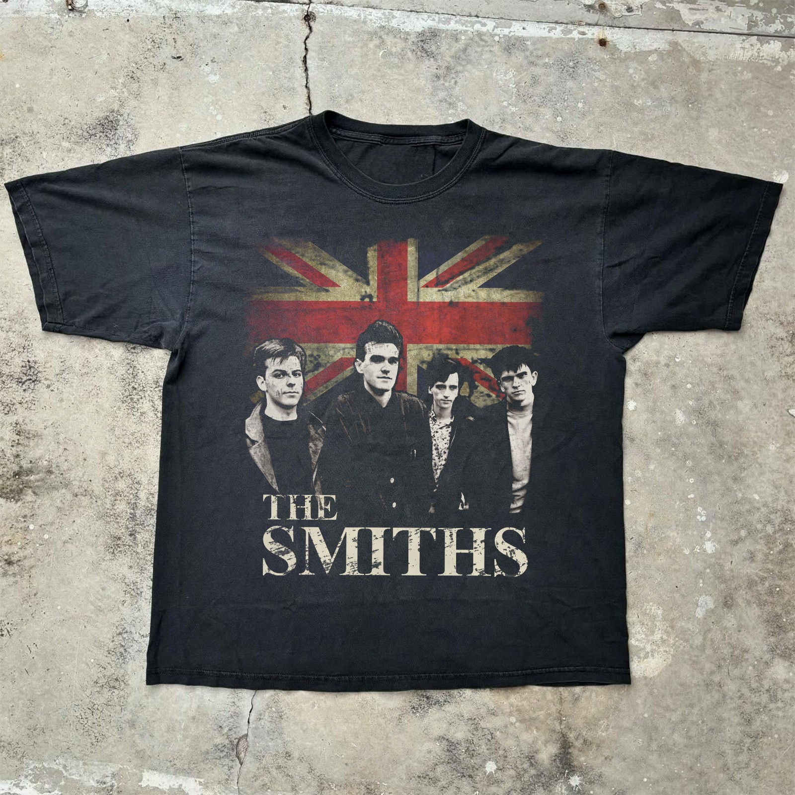 The Smiths Vintage Union Jack Black Unisex T-shirt Size S-5XL