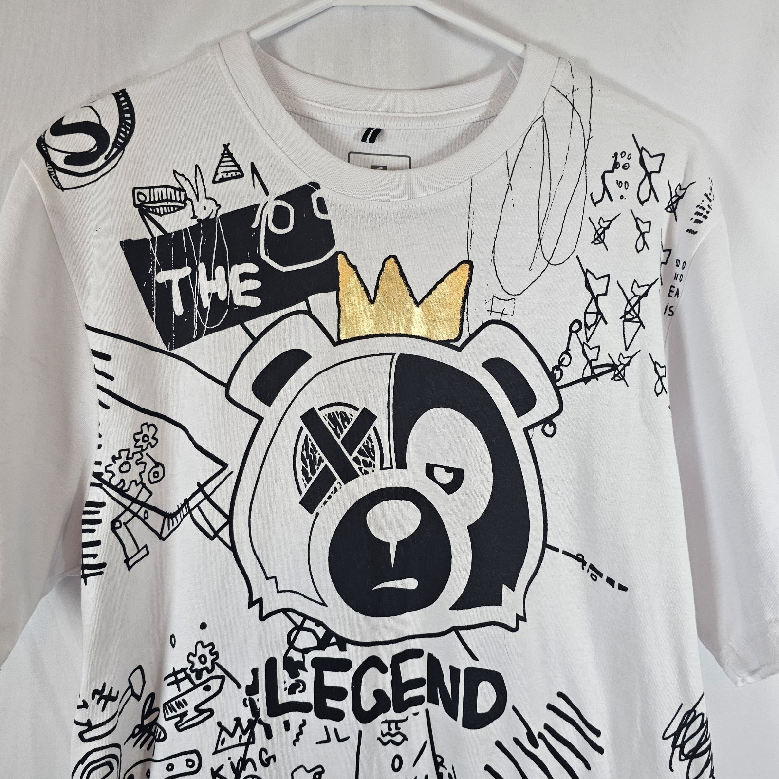 Southpole Mens Large Legend Graphic Graffiti Bear Y2K 90s Short Sleeve Crew Tee gallery
