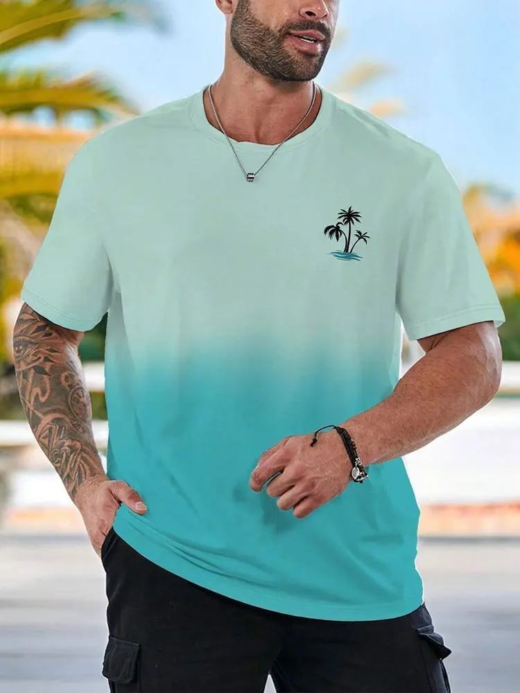 Men’s Hawaiian 3D Print T-Shirt Summer Beach Casual Tee