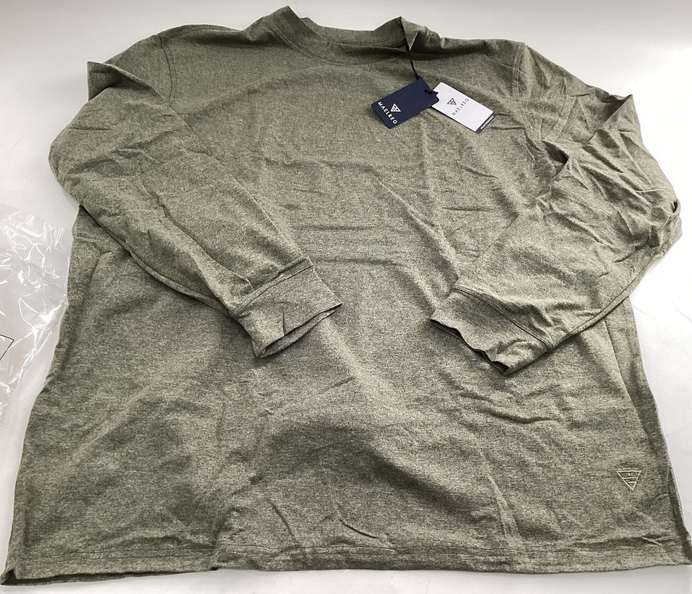 M Maelreg Men’s Long Sleeve Performance T-Shirt Olive Green Heather Size M