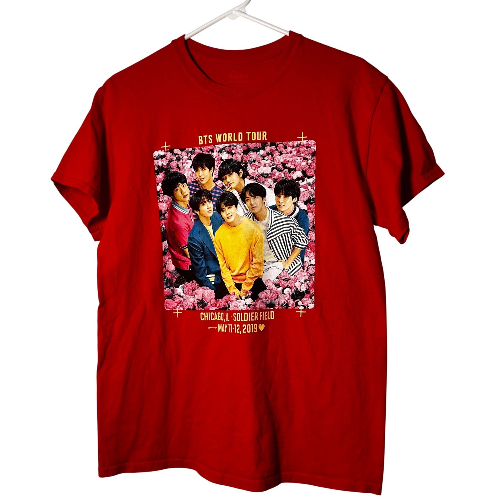BTS World Tour 2019 Chicago Soldier Field Concert T-Shirt Red Mens Medium K-Pop gallery