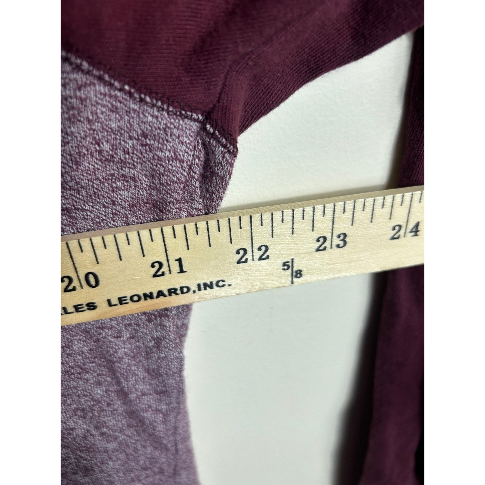 Vince Marled Burgundy Raglan Baseball T Shirt Mens M Colorblock L/S Cotton Comfy gallery