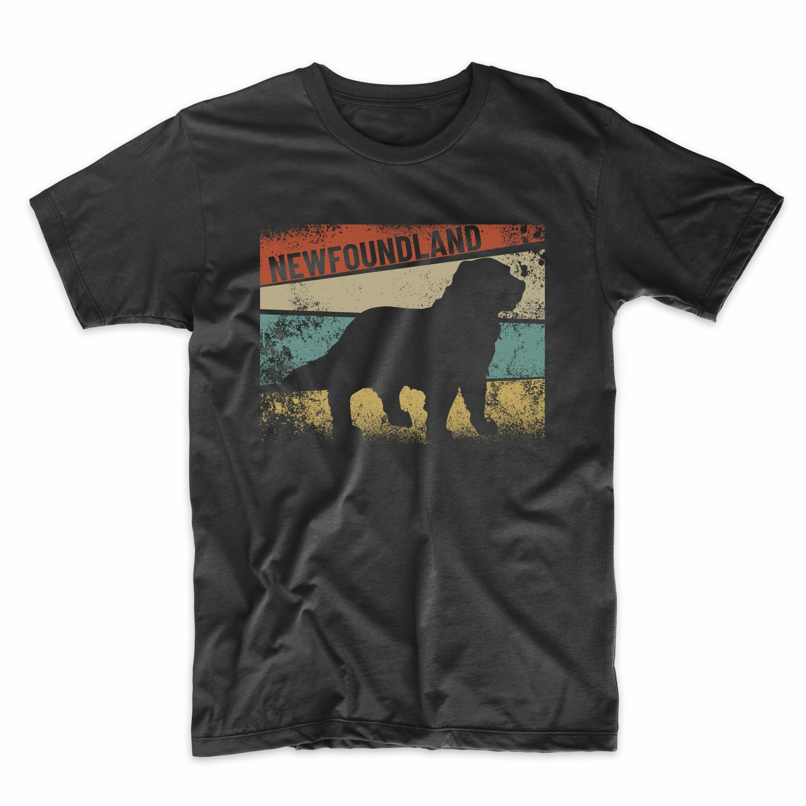 Men’s Newfoundland Shirt – Retro Style Newfie Silhouette Dog Owner T-Shirt
