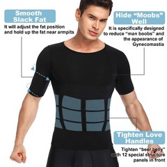 Men Slimming Body Shaper Posture Corrector Vest Abdomen Compression Shirt Top