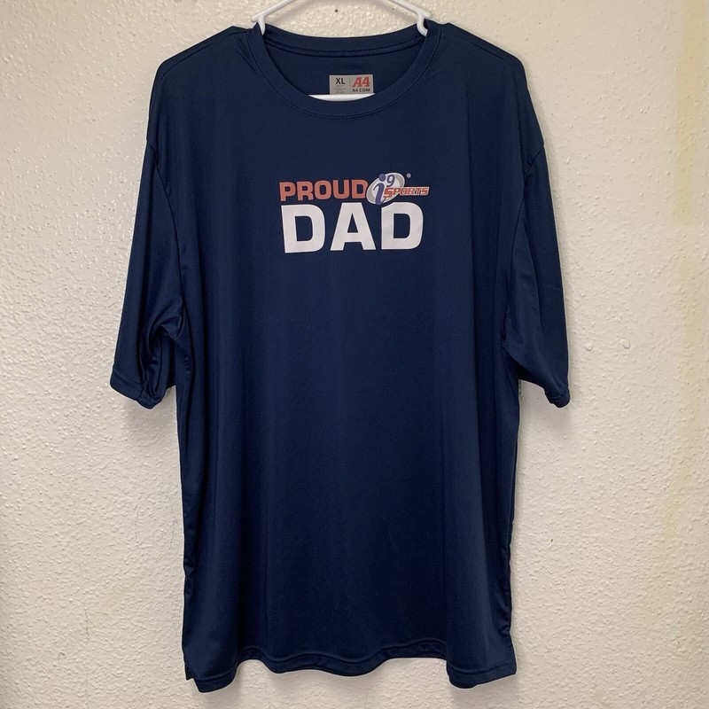 Proud Dad T Shirt XL, Navy Blue, Short Sleeve, i9Sports, Lightweight, A4