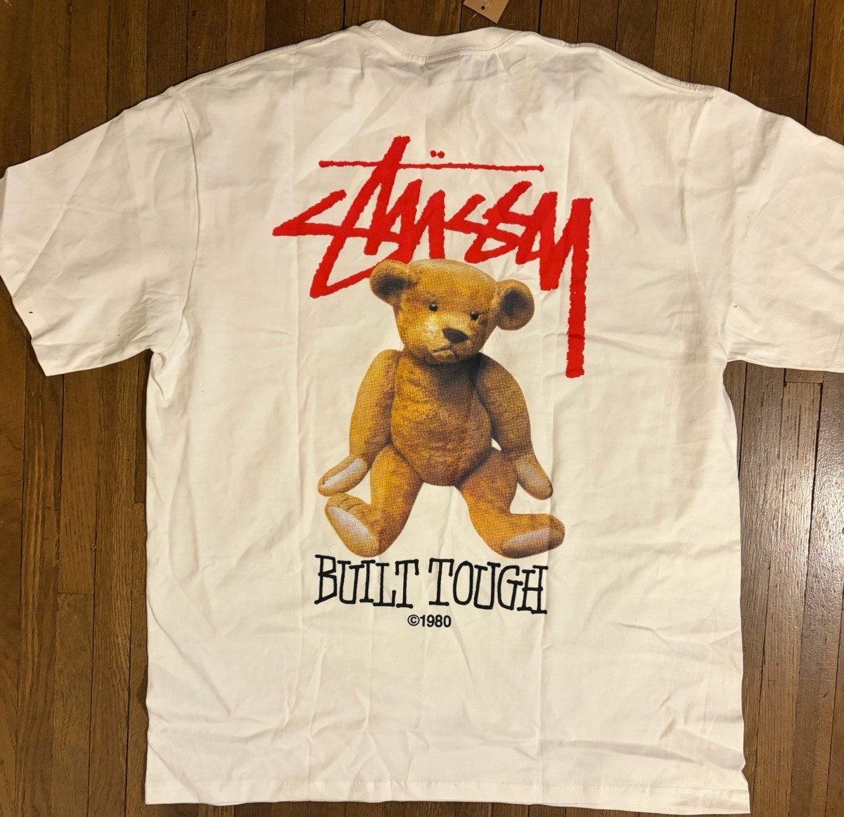 Stussy Shirt Built Tough Tee Tshirt White Size XXL Double Sided Streetwear ✅