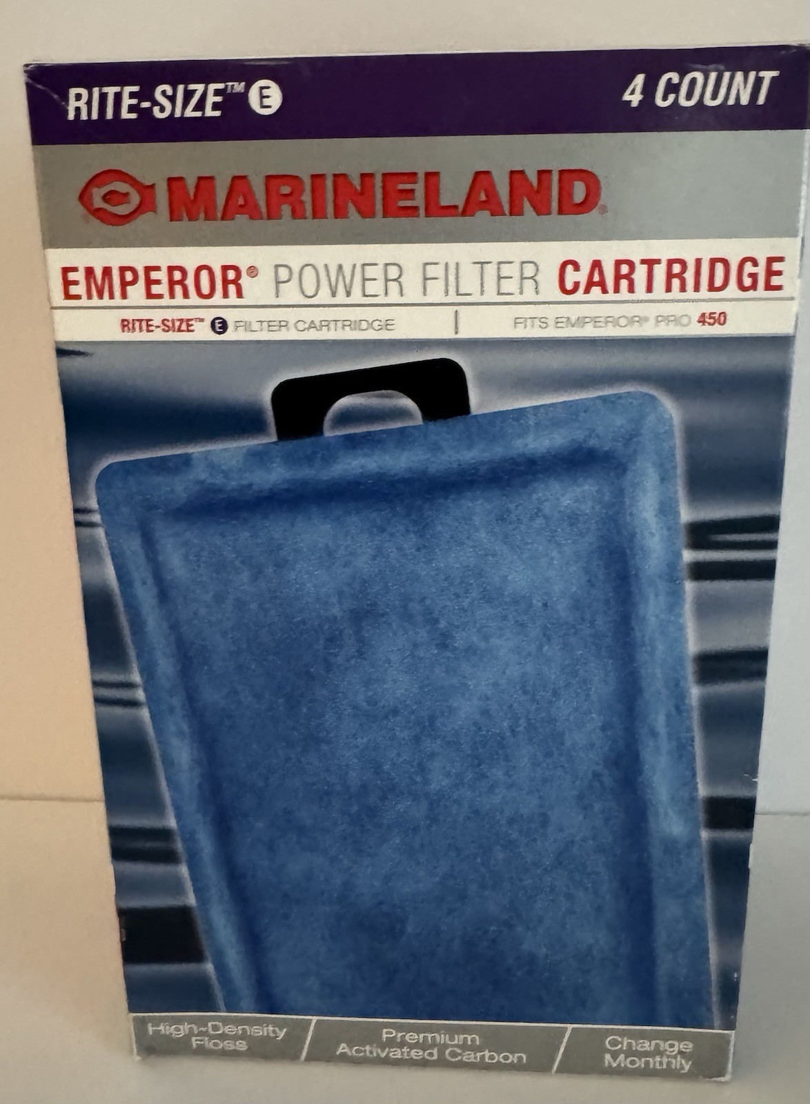 Marineland Emperor Power Filter Cartridge Rite-Size E, 4 Count, Replacement New