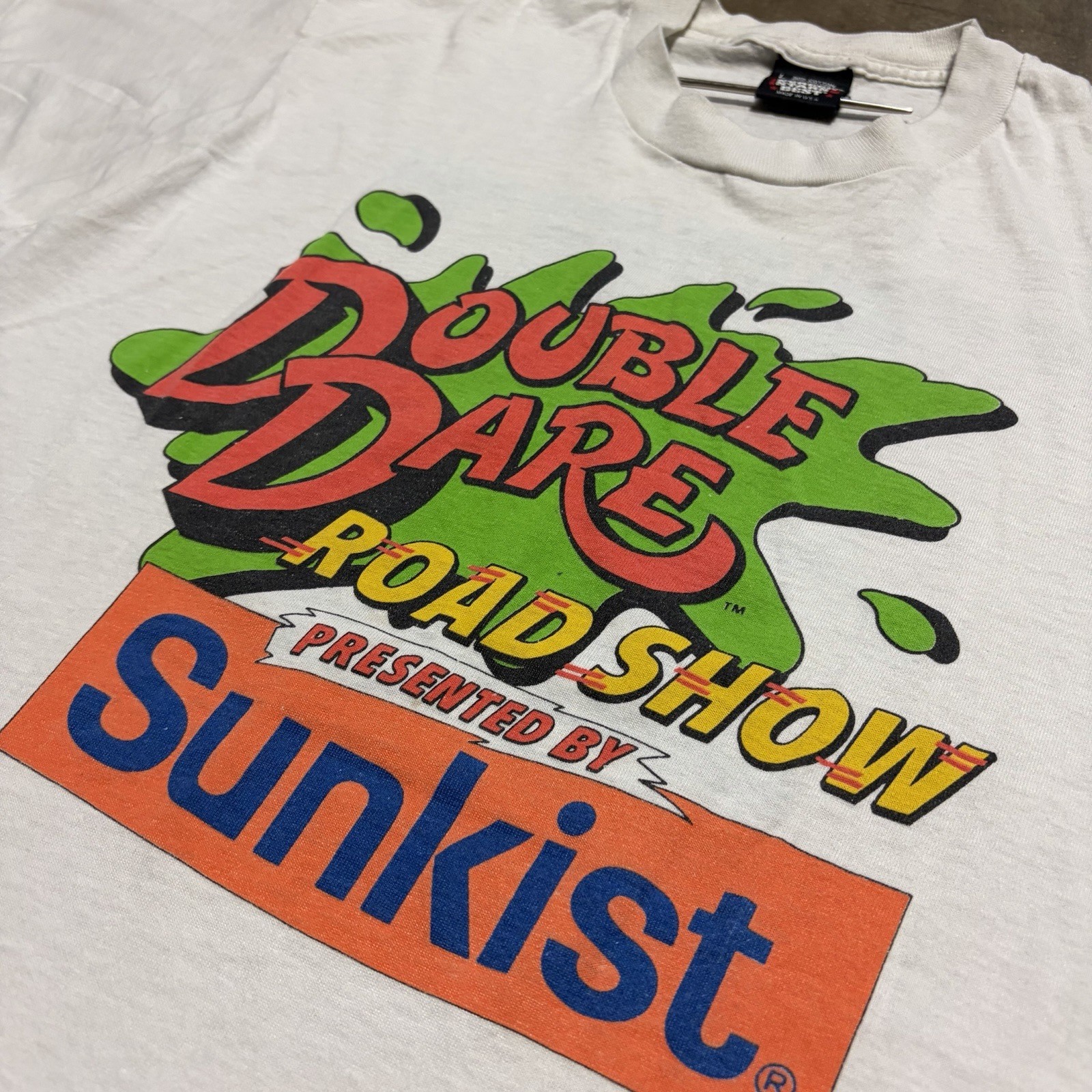 Vintage Nickelodeon Double Dare T Shirt L Live Tour Road Show Sunkist Promo 90s gallery