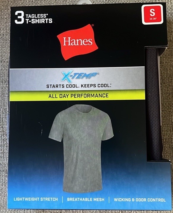 HANES X-TEMP TAGLESS WICKING MESH 3-Pack TEE SHIRTS S Small unisex gallery