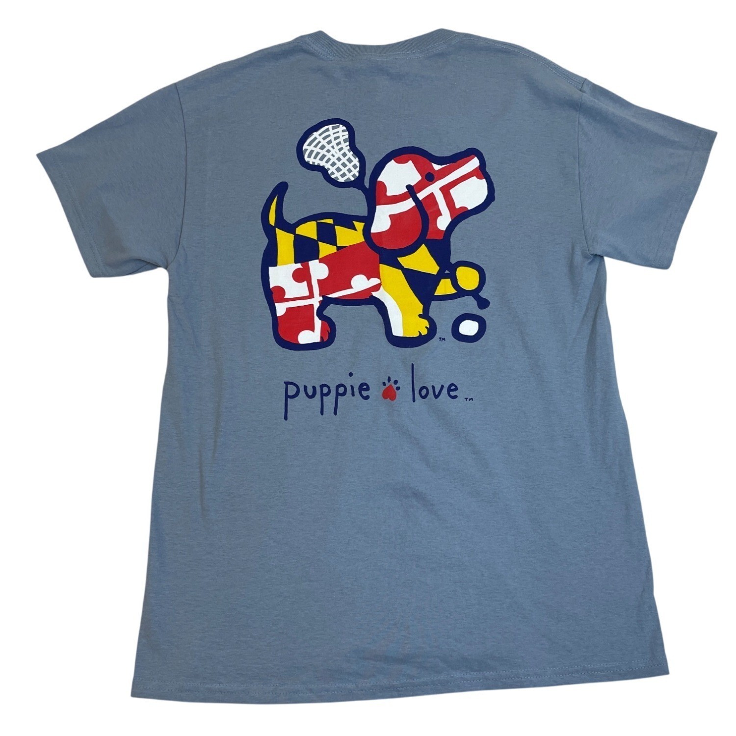 Puppie Love Dog Graphic T-Shirt Blue Men Gildan Ultra Size M - New gallery