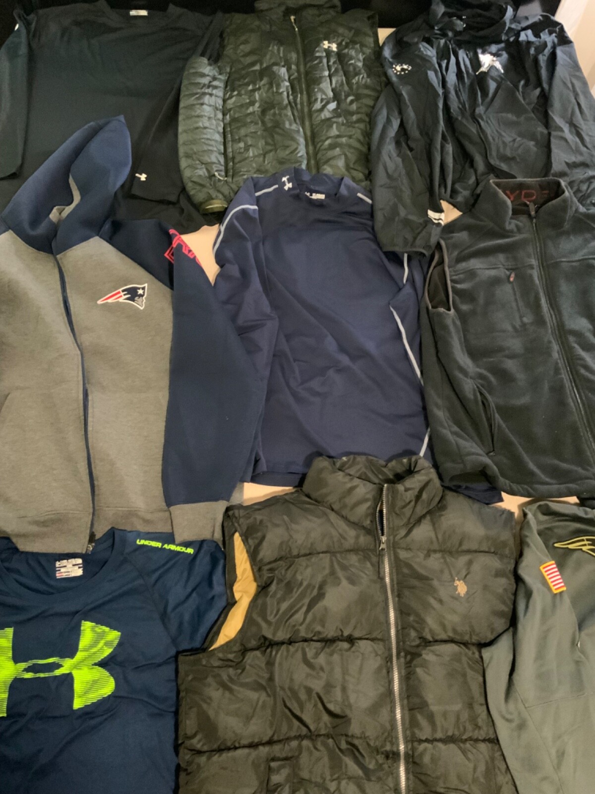 Bunch of clothes for men, mostly active used and still in decent condition