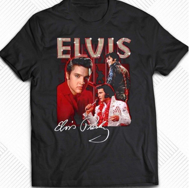Vintage Rock Music Icon Elvis Presley Graphic Unisex T-Shirt gallery