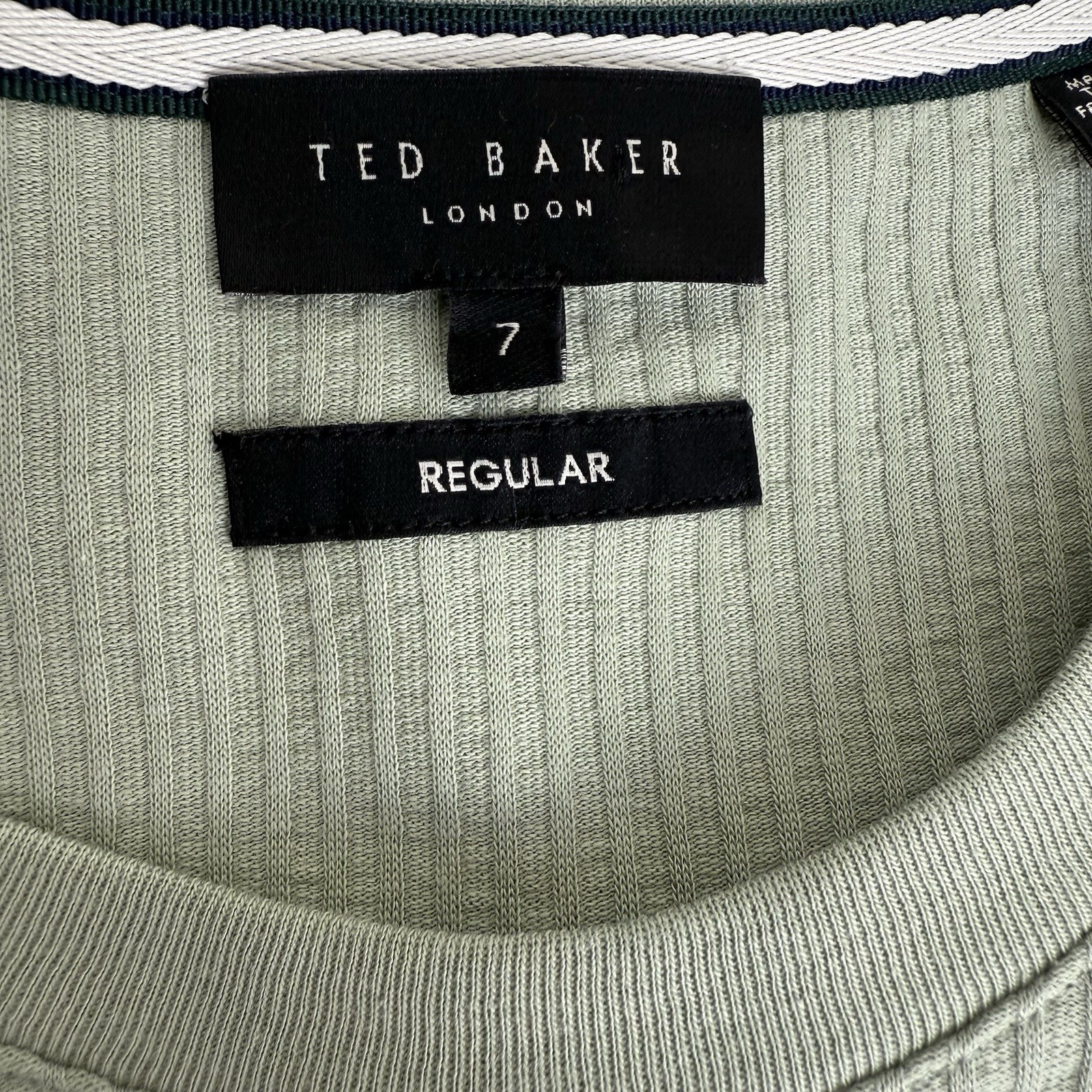 Ted Baker London Ribbed T-Shirt Regular Fit Size 7 US XXXL gallery