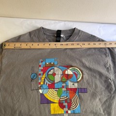 Frank Lloyd Wright Foundation Graphic T Shirt Abstract Art Turtles Gray Size L