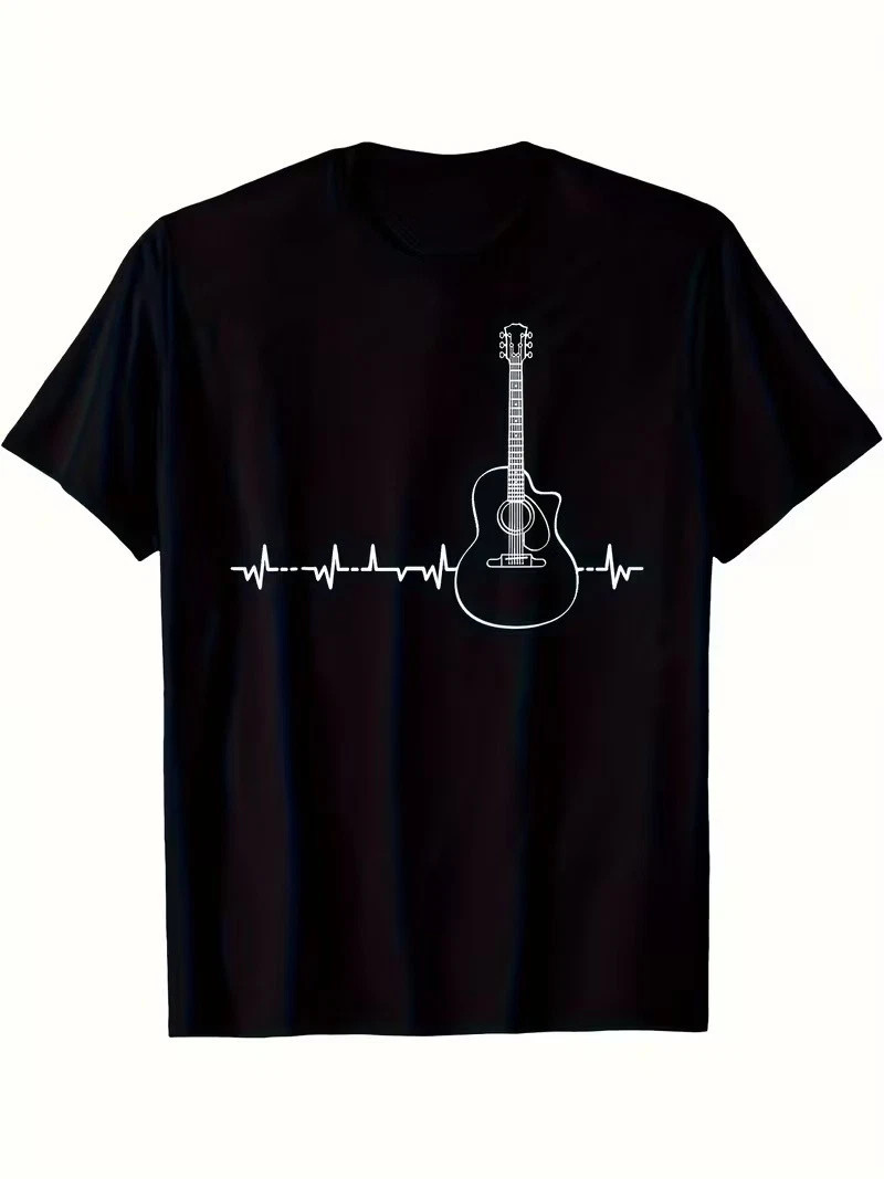 Guitar Heartbeat Pulse – Musical Theme T-Shirt