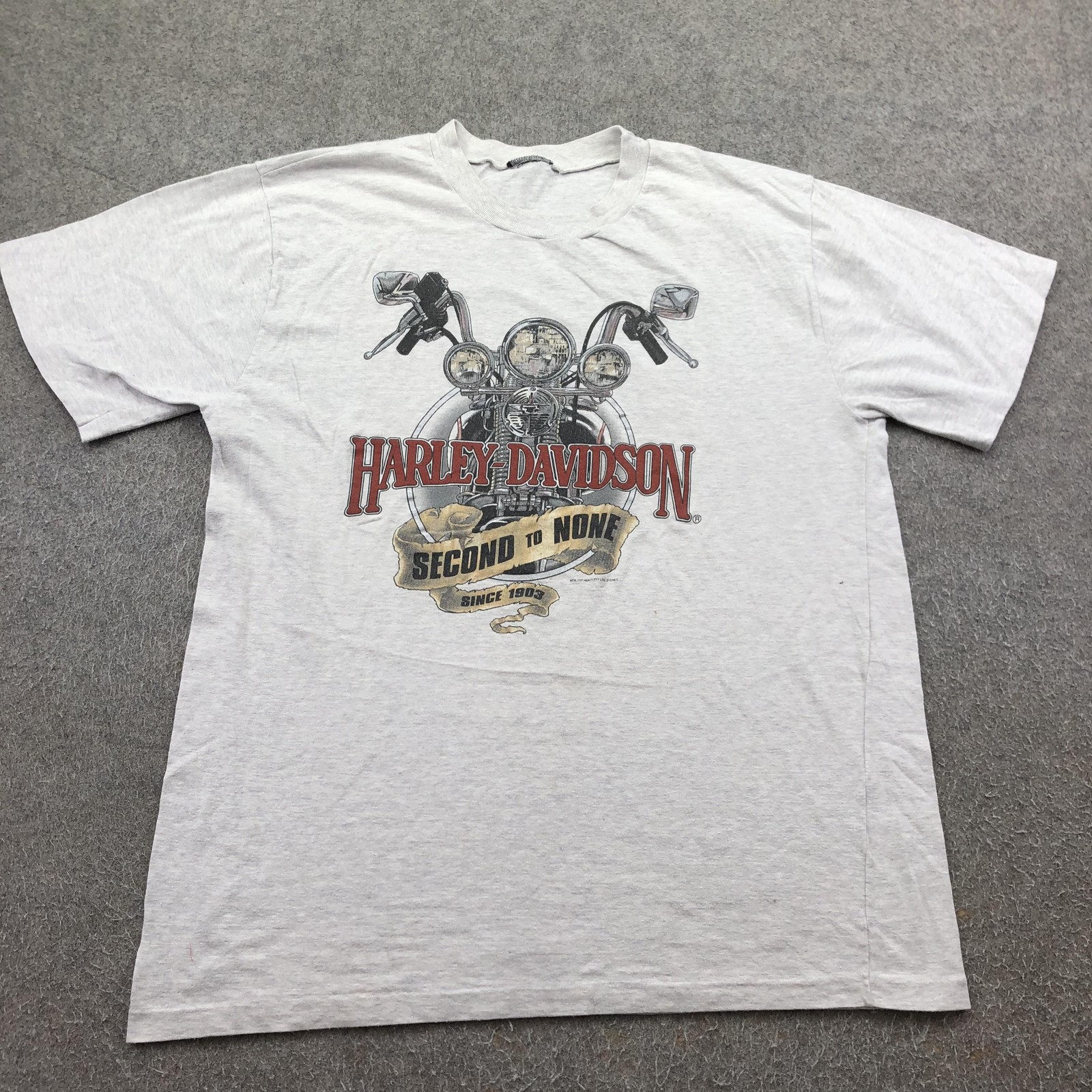 Vintage Harley-Davidson Shirt Mens Large Gray Second To Motorcycle Graphic gallery