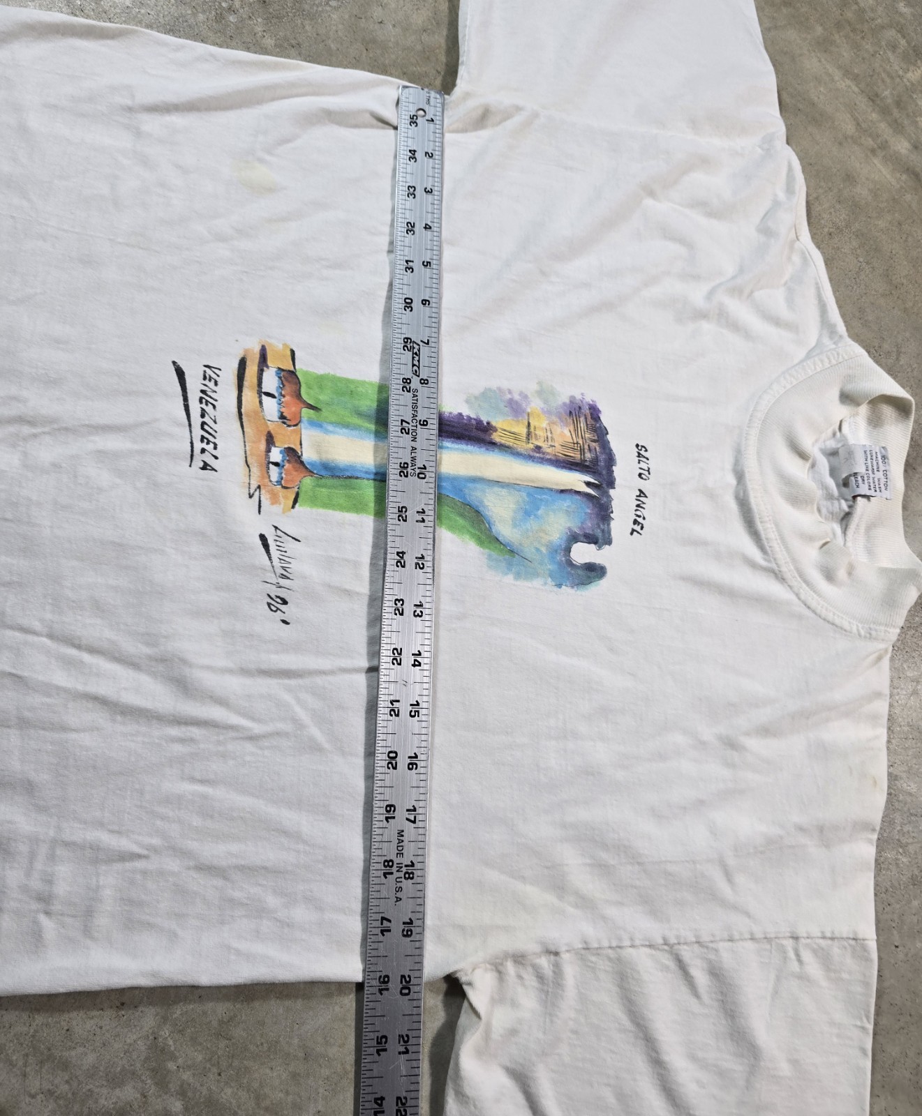 Vintage Venezuela Salto Angel Venezuela Short Sleeve T Shirt Sz M 90s Waterfall gallery