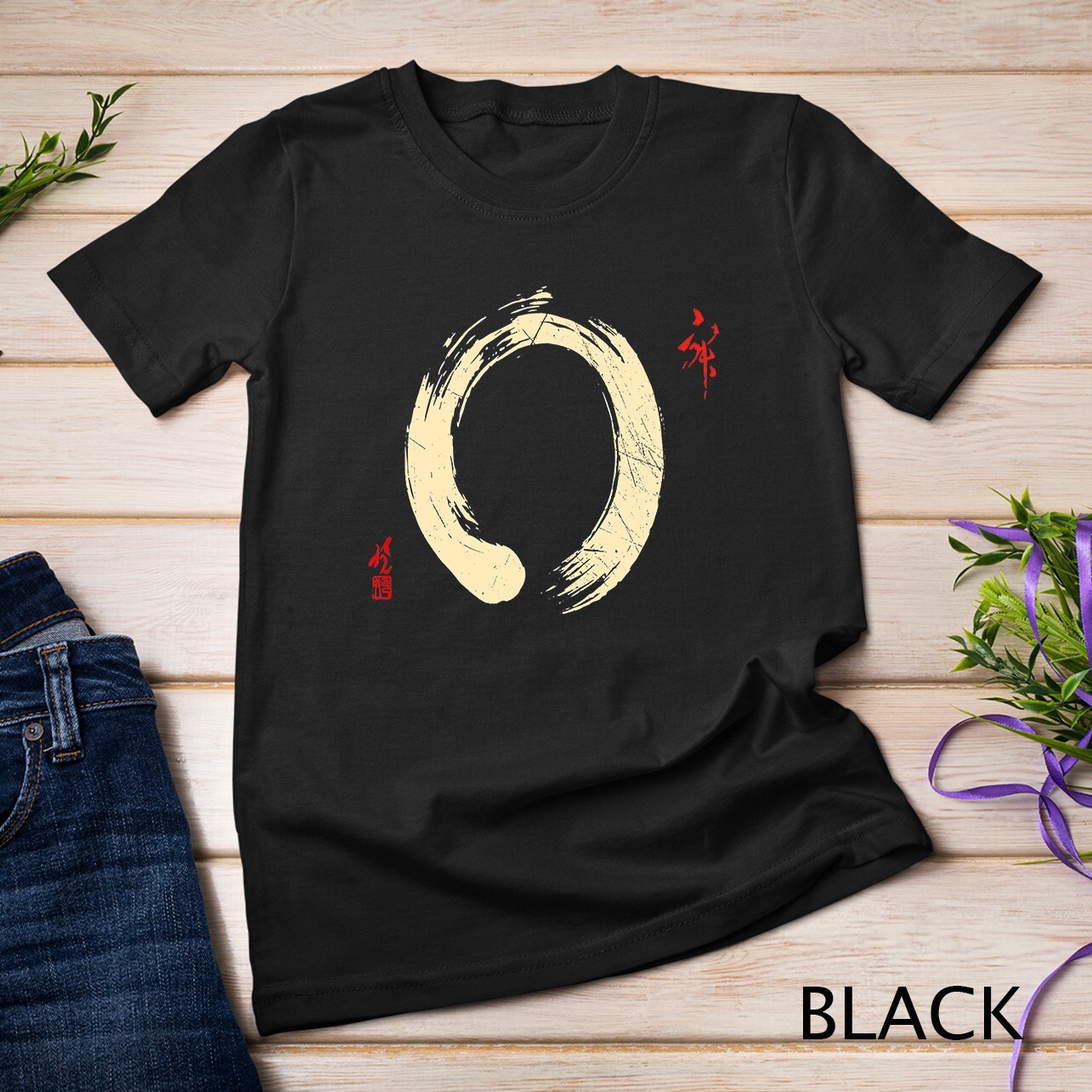 Buddhism Meditation Yoga Bonsai Zen Enso Circle Goa Karma Om Unisex T-shirt