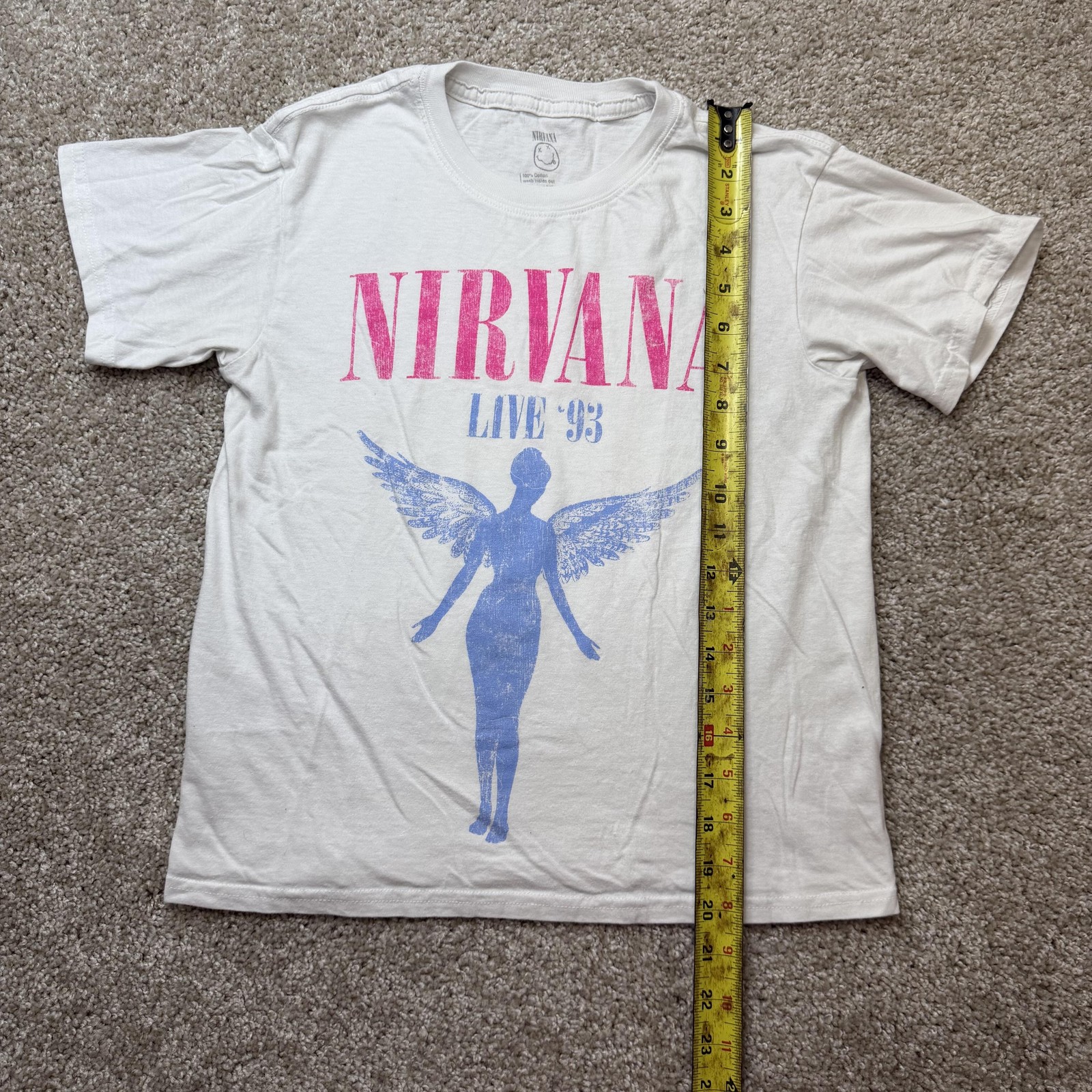 Nirvana Shirt Mens 2XS White Live 93 Angel Graphic Tee T-Shirt Rock Band Music gallery