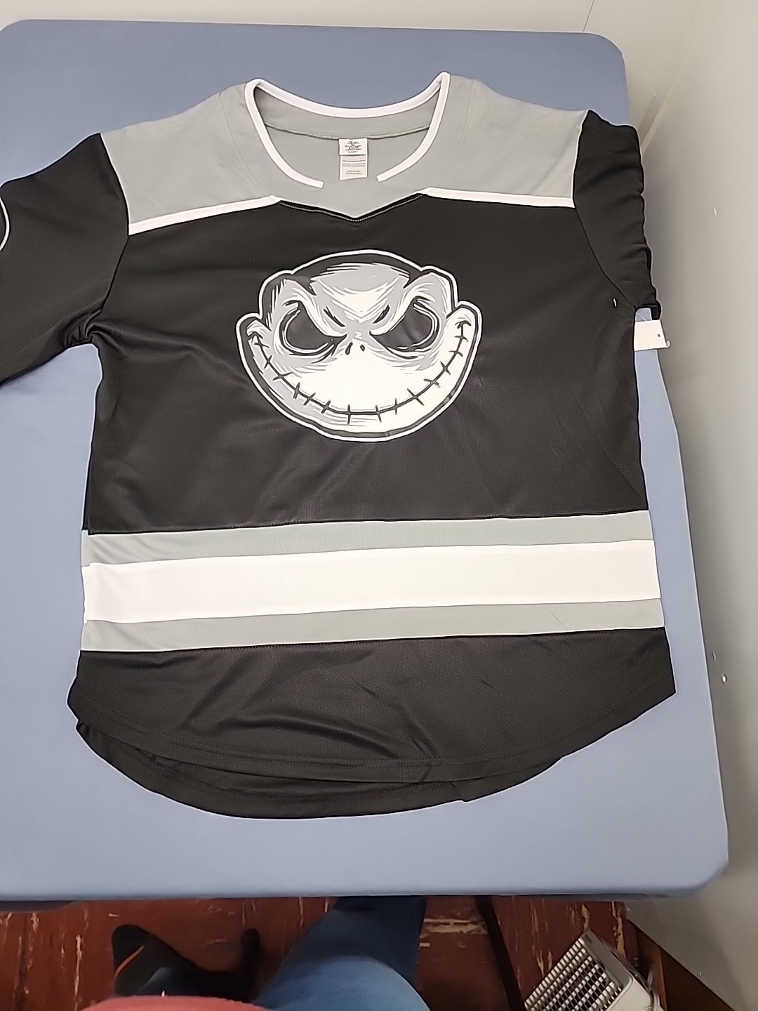 New Jack Skellington Hockey Jersey Disney Embroidered Back Graphic Print Front gallery