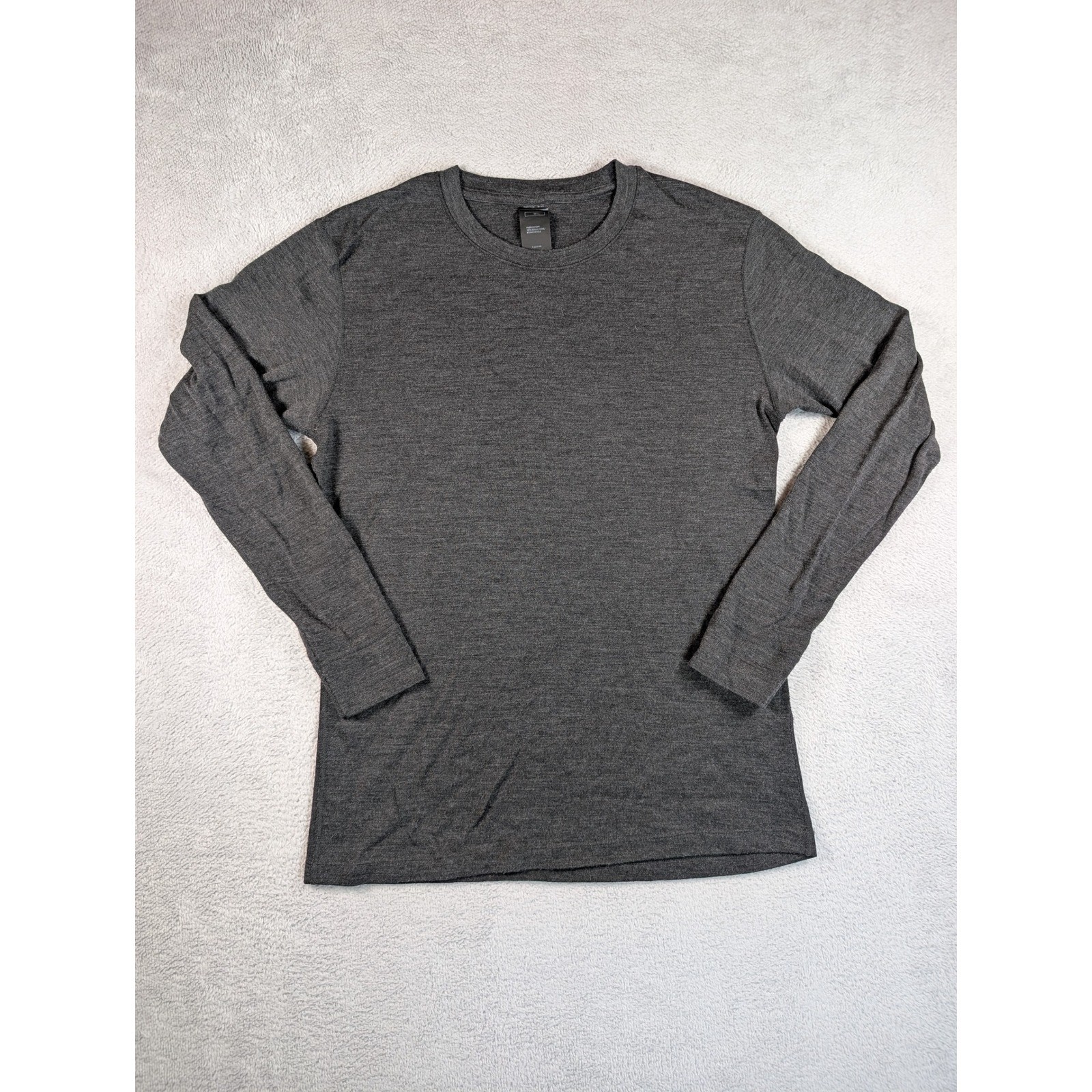 Lapasa Mens 100% Merino Wool Long Sleeve Thermal Base Layer Top Gray M Z-231144 gallery