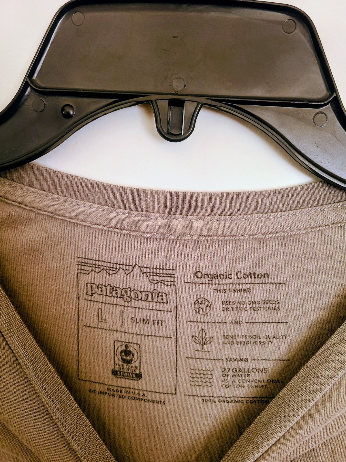 Patagonia Live Simply T-Shirt Mens Large Slim Fit Gray Crewneck Graphic gallery