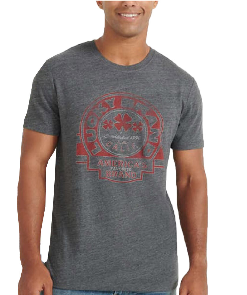 Lucky Brand Men’s Short Sleeve Graphic Tee Dark Grey