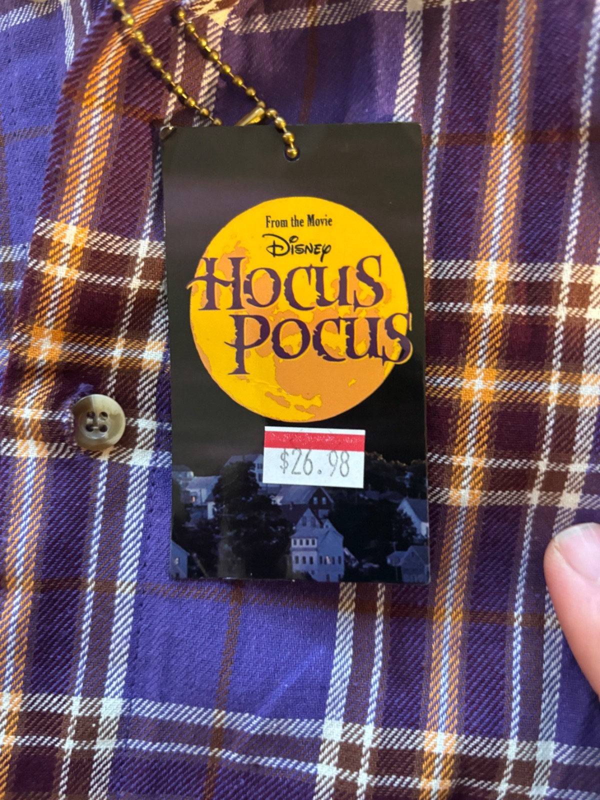 Disney Hocus Pocus flannel shirt L cake worthy new w tags purple gallery