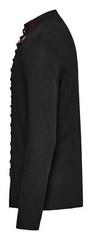 PUNK RAVE Black And Red Gothic Punk Mesh Splicing Long Sleeve Men T-Shirt Top