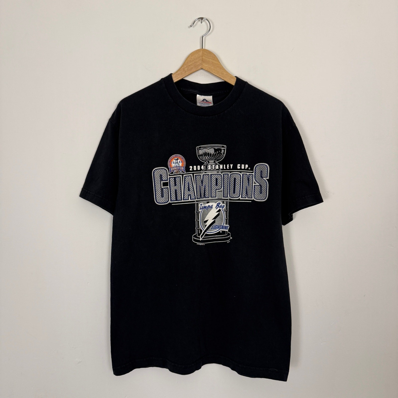 Vintage Y2K Tampa Bay Lightning Stanley Cup Champions NHL Hockey Tee Shirt Black gallery