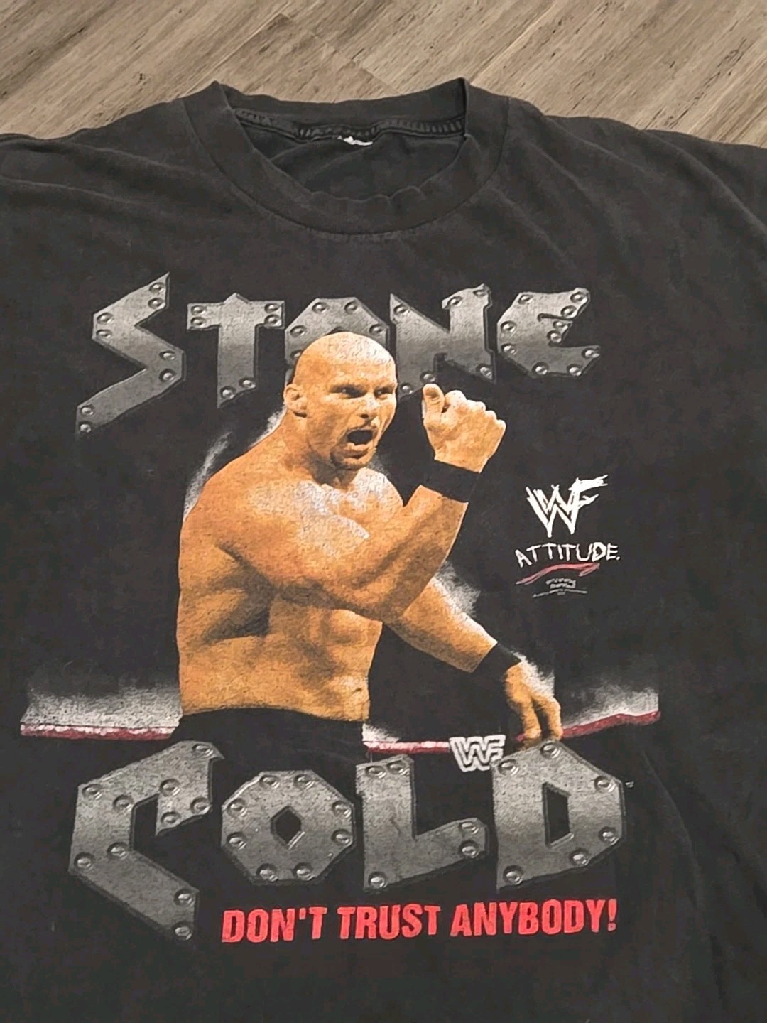 Vintage WWF Stone Cold Steve Austin Shirt WWE Don’t Trust Anybody Attitude Large gallery