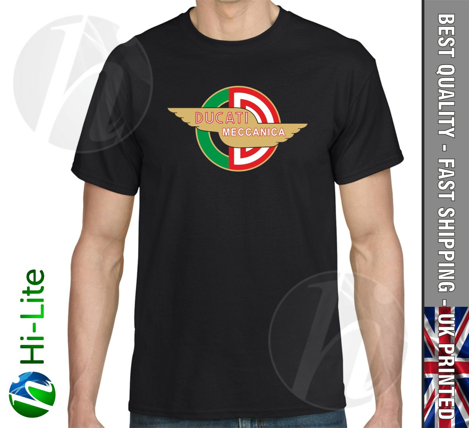 TS54 DUCATI MECCANICA VINTAGE STYLE T SHIRT BLACK ST2 ST4 848 1098 1198 996 SPS