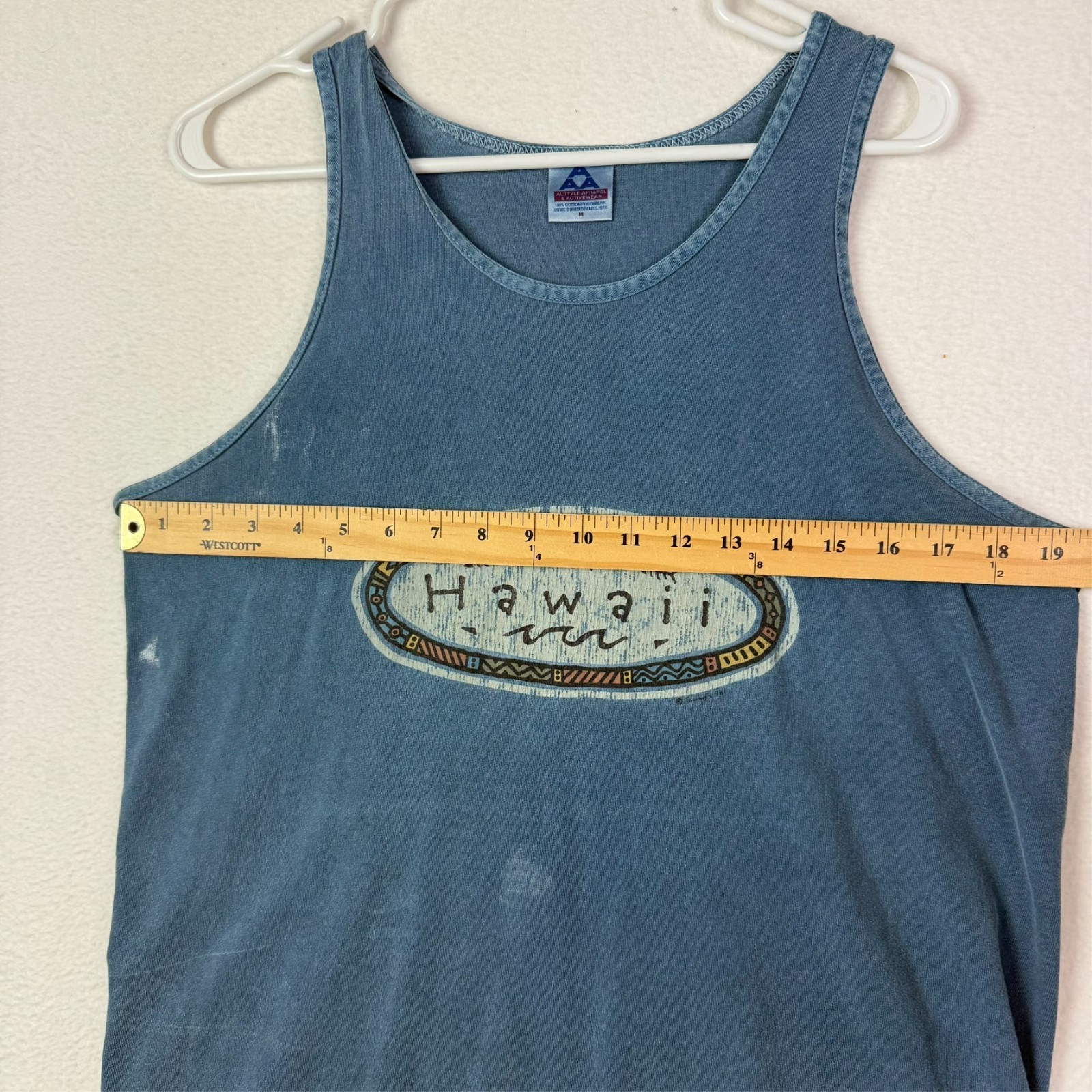 Hawaii Tank Top Shirt Mens Medium Alstyle Apparel Activewear Blue gallery