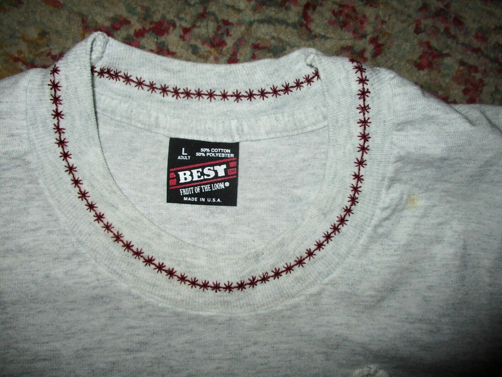 vtg 80s 90s EMBROIDERED APPLIQUE T SHIRT Heart USA Flag Lace Country Charm Large gallery