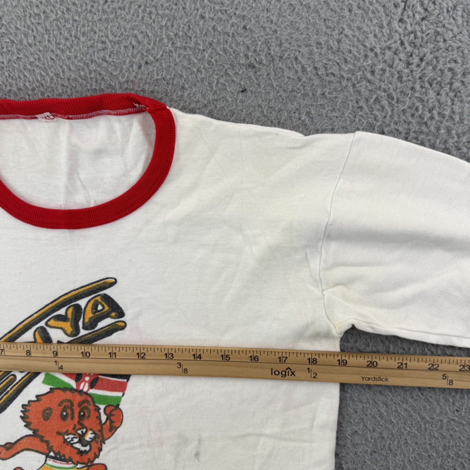 Vintage Kenya 1984 Los Angeles Olympics Shirt Mens Medium Ringer 80s Sport USA gallery