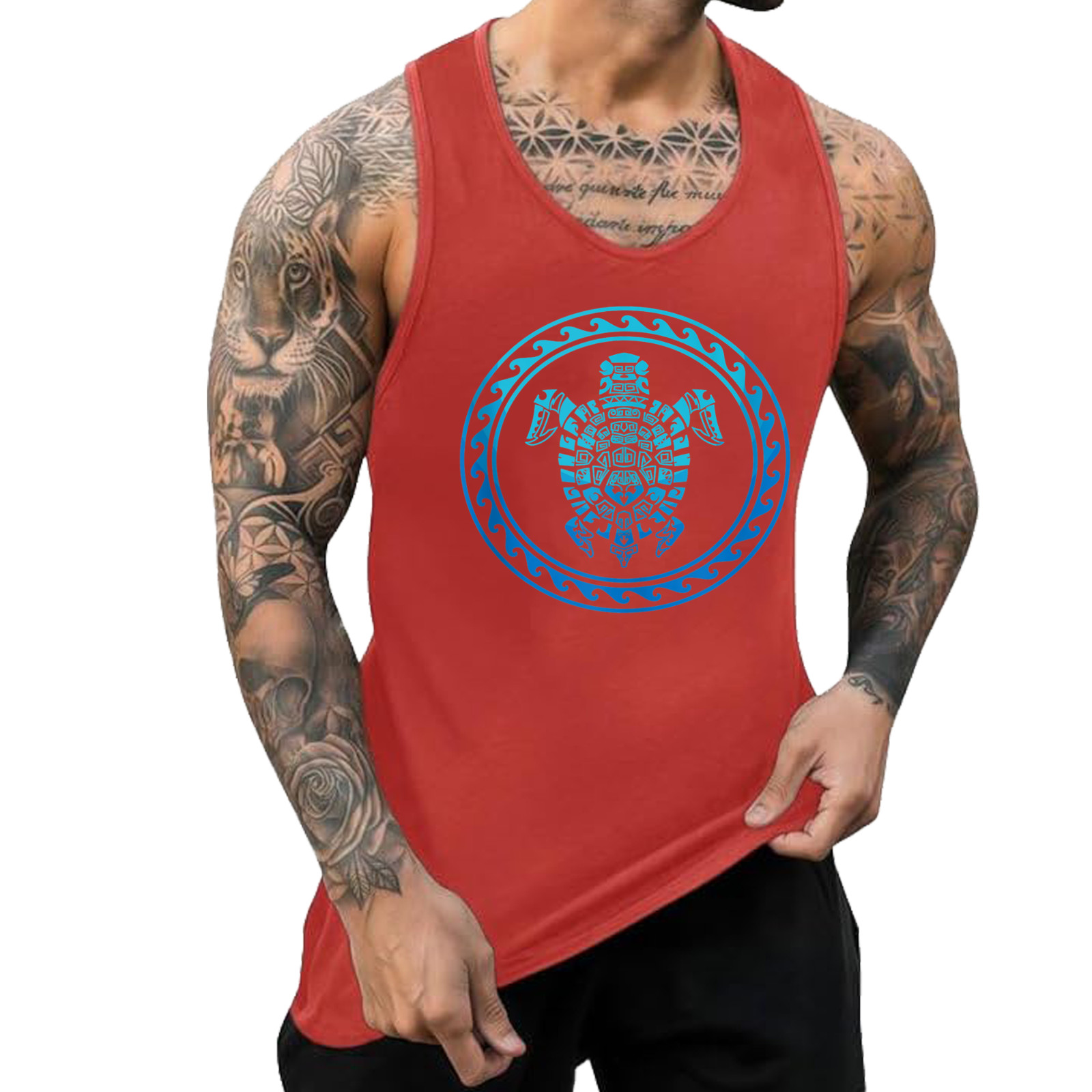 Hawaiian Tribal Sea Turtle Polynesian Symbol Tank Top gallery