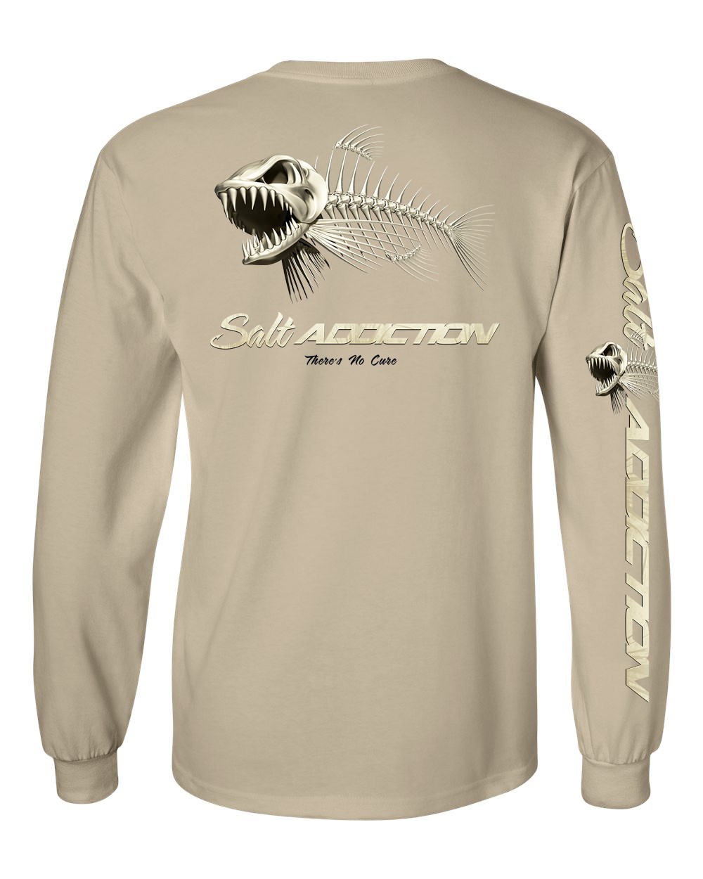Salt Addiction Bonefish Flats Fishing Long Sleeve T Shirt Cotton Fish bones gallery