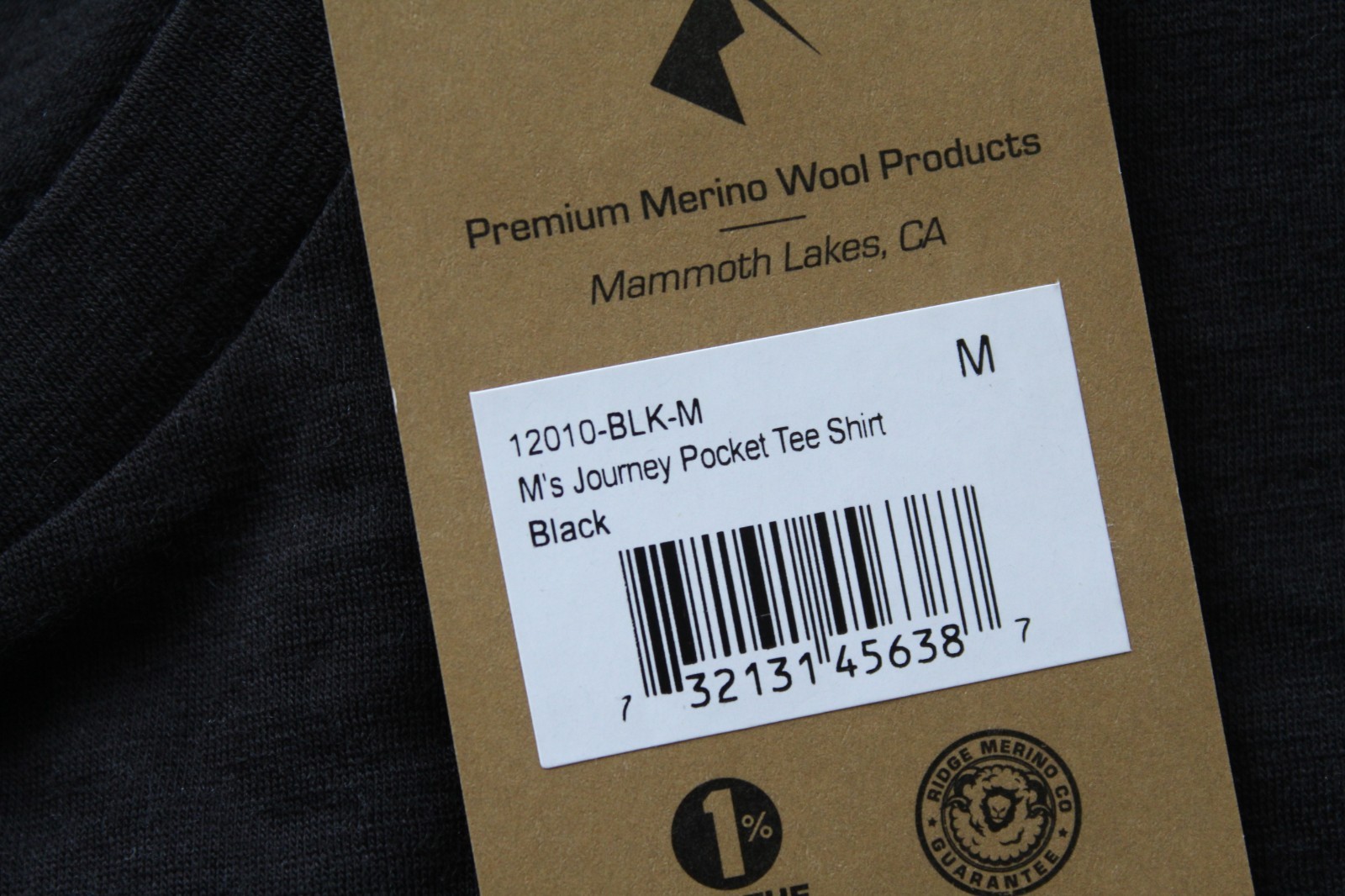 Black Ridge Merino wool men's journey pocket tee shirt - medium - BNWT gallery