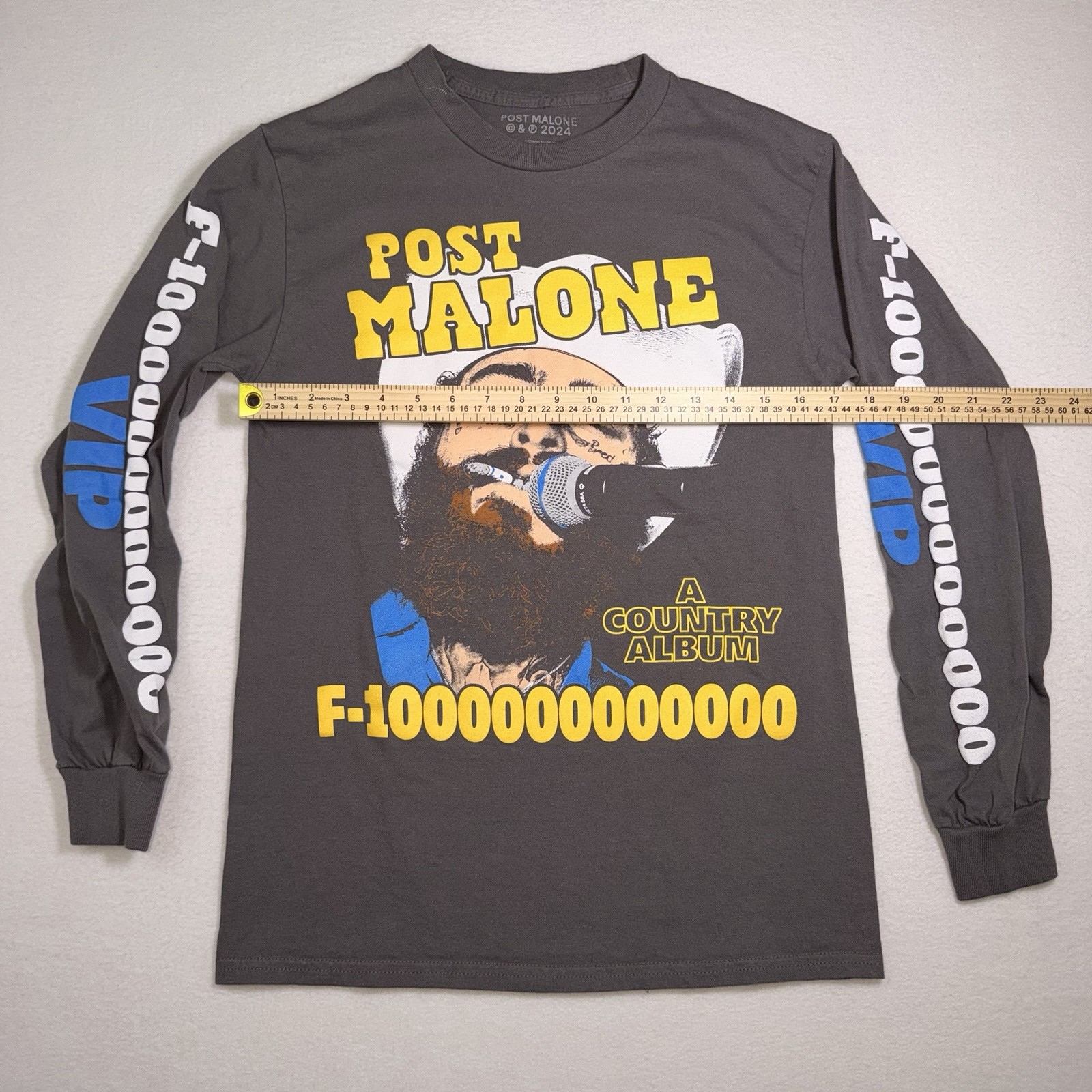 Post Malone F-1 Trillion VIP Long Sleeve Shirt Small 2024 Country Album Tee gallery