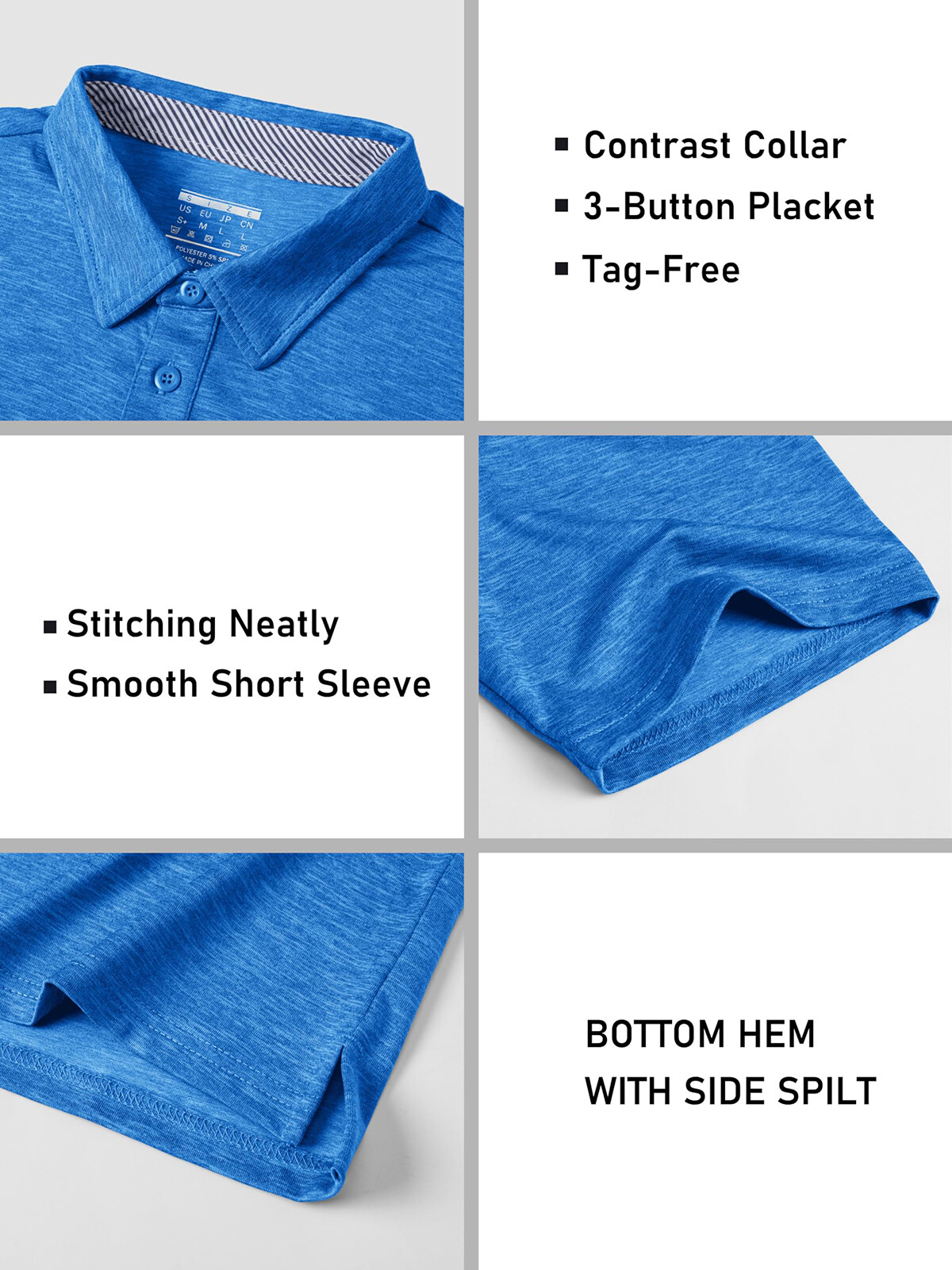 Men's Short Sleeve Polo Golf Shirts 3-Button Moisture Wicking Athletic T-Shirts gallery