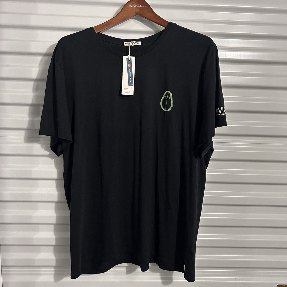 Marine Layer Beachwood Tree Fabric Black SOFT Summer Active Tee T Shirt 2XL New
