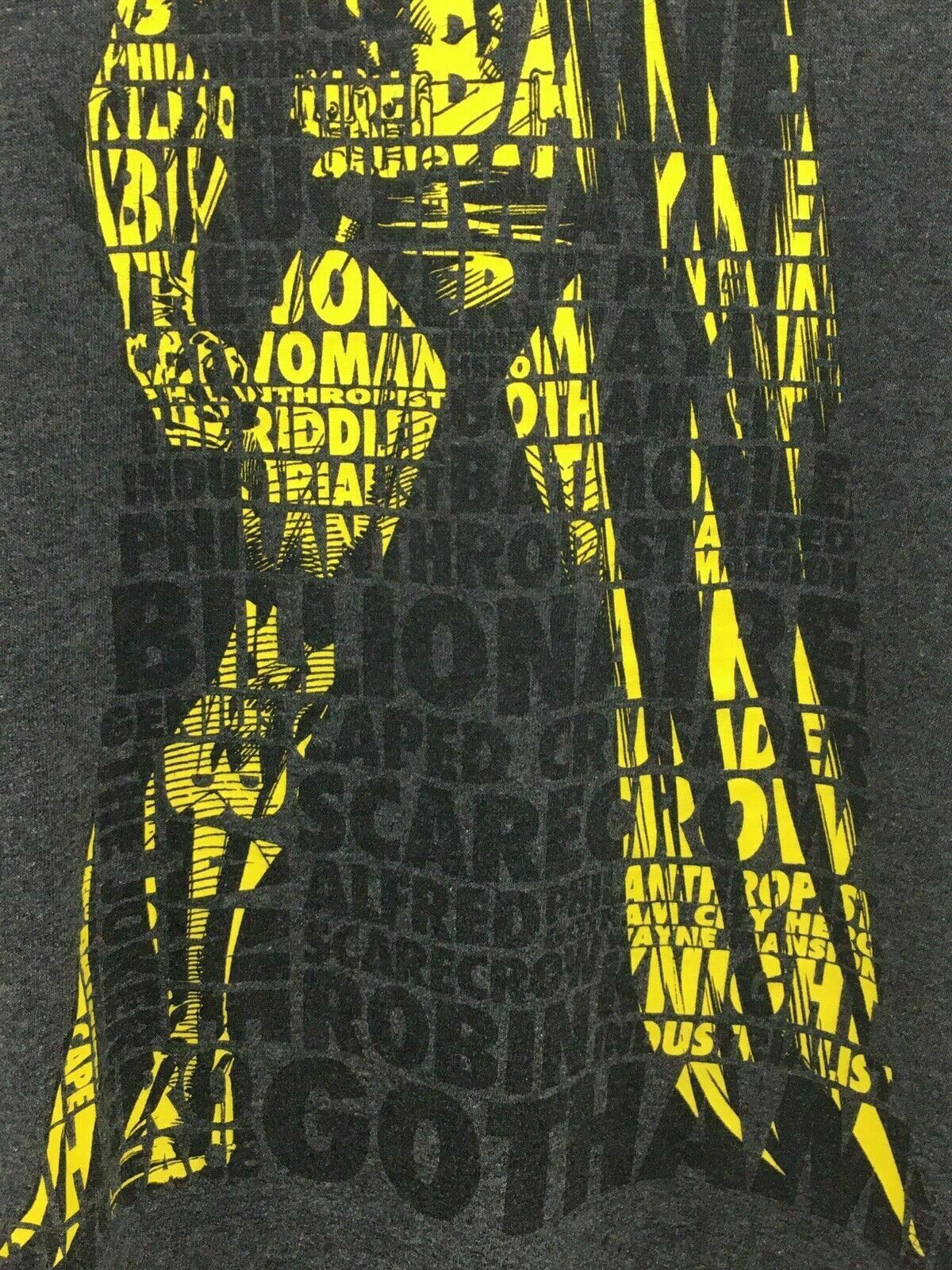 Batman Dark Knight DC Comics Mens Graphic Tshirt Gray and Yellow Size Large gallery